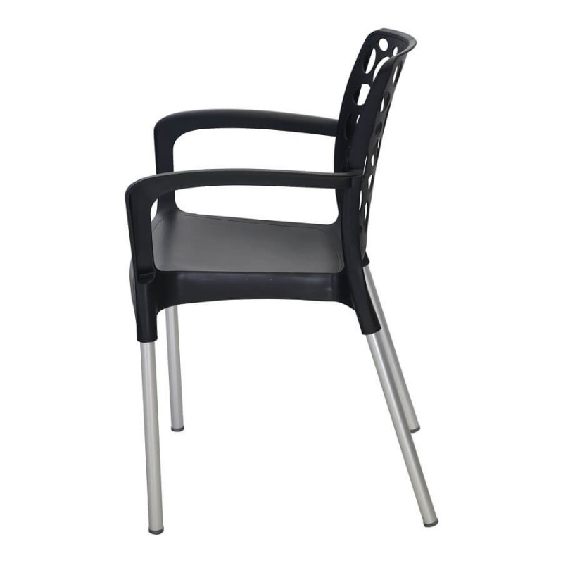 Plastikinė lauko kėdė BRAVO juoda