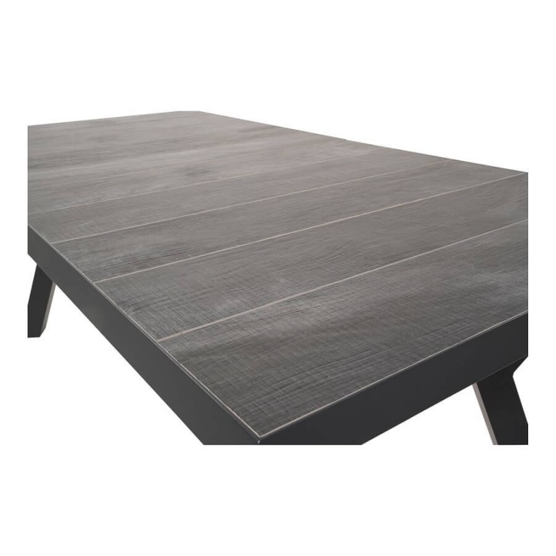 Prailginamas lauko stalas CASTILLA NEGRO 185/245x102x77