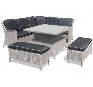 Lauko baldų komplektas BALI3 WHITE/GREY