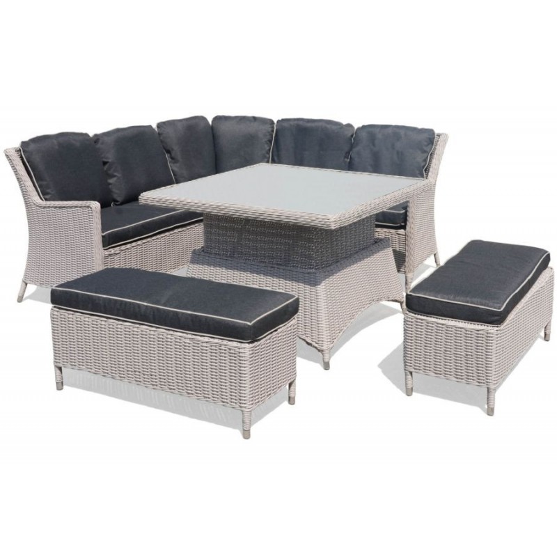 Lauko baldų komplektas BALI3 WHITE/GREY
