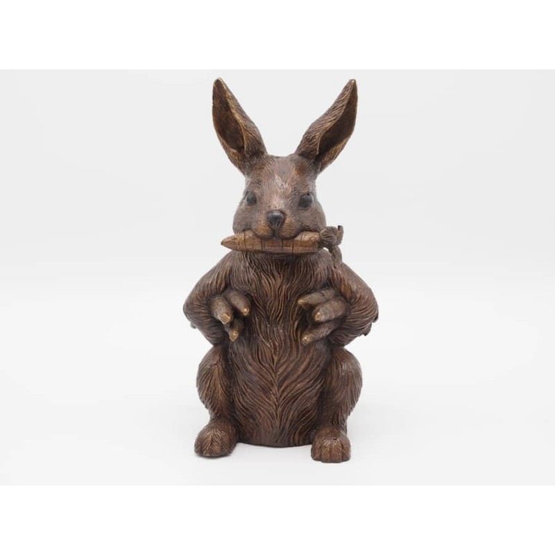Sodo skulptūra Triušis su morkom 13x12x25 cm