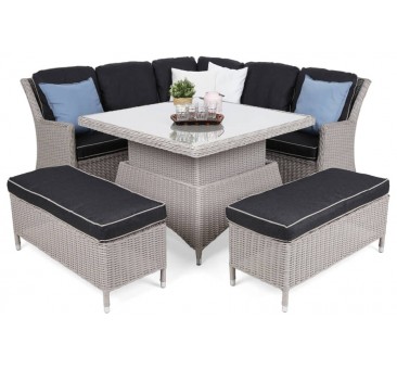 Lauko baldų komplektas BALI3 WHITE/GREY