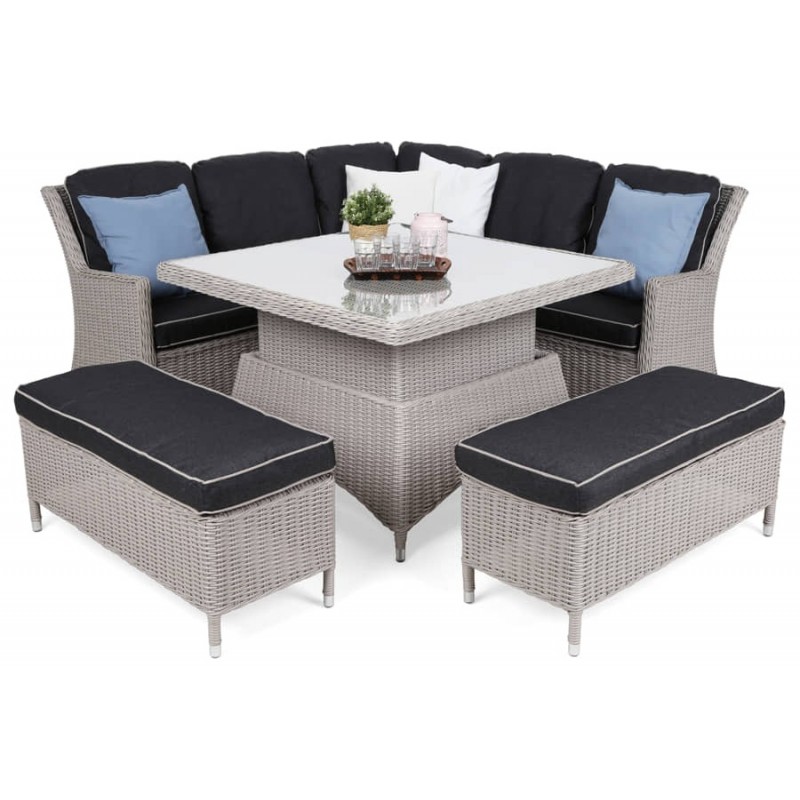 Lauko baldų komplektas BALI3 WHITE/GREY