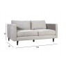 Trivietė sofa SPENCER, pilka, 198x86x86cm