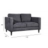 Dvivietė sofa SPENCER, tamsiai pilka, 140x86x86cm