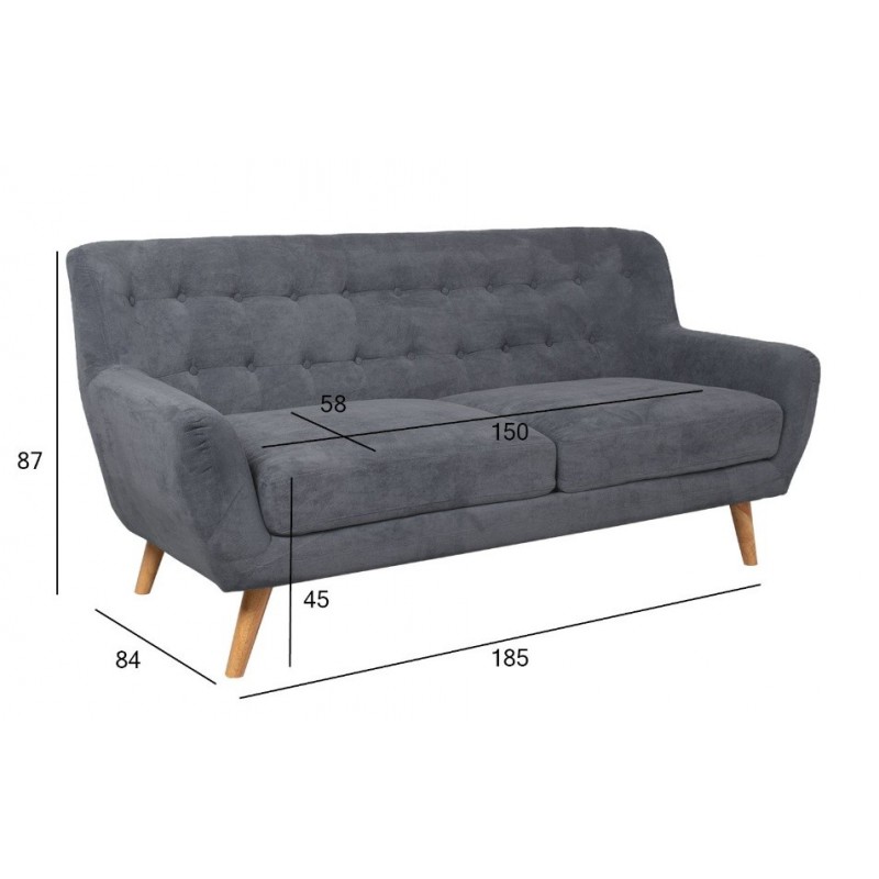 Trivietė sofa RIHANNA, pilka