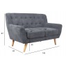 Dvivietė sofa RIHANNA, pilka, 140x84x87cm