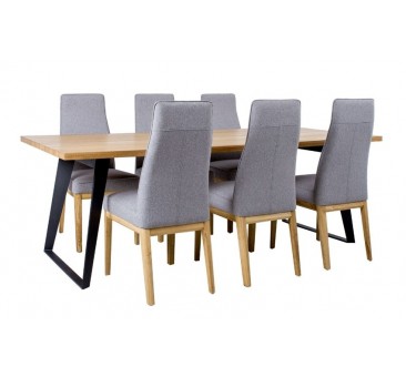 Valgomojo komplektas LISBON stalas su 6 kėdėmis