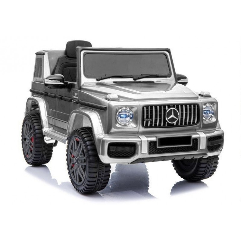 Elektromobilis Mercedes G63, sidabrinis, lakuotas