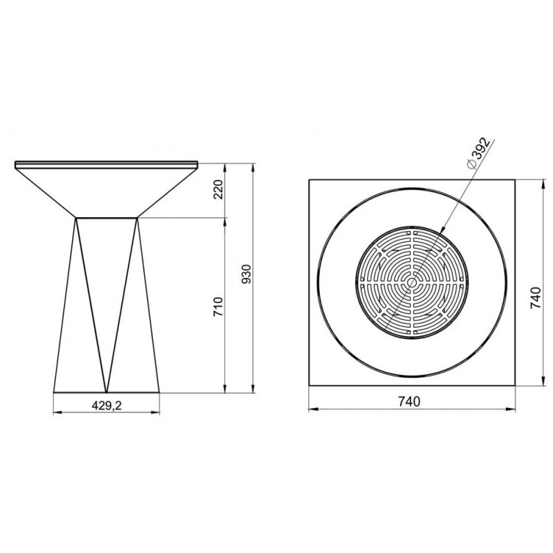 Lauko kepsninė su anglies plieno paviršiumi, BASIC, graphite