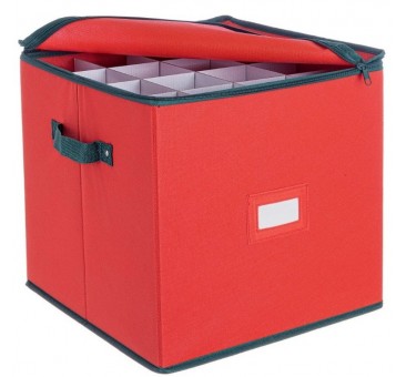 Eglutės žaisliukų saugojimo dėžė, telpa 27 vnt., raudona