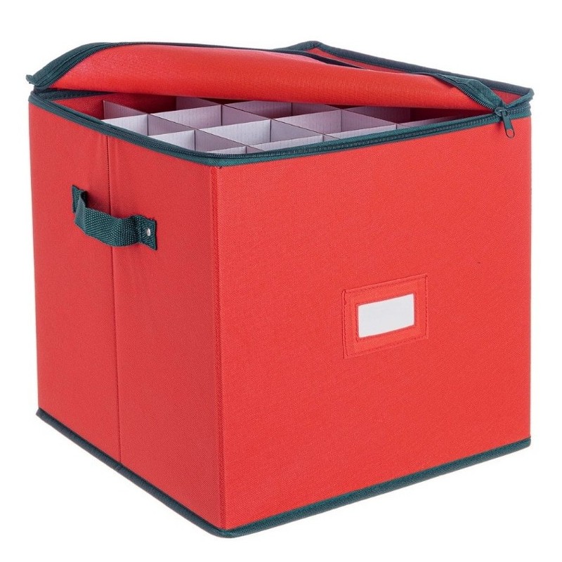 Eglutės žaisliukų saugojimo dėžė, raudona