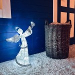 Dekoracija Angelas 50cm, šaltai baltos spalvos, su Flash efektu