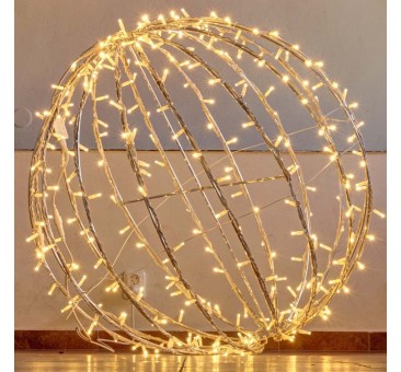 LED dekoracija - kamuolys, 60cm šiltai baltas