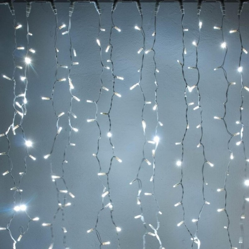 LED girlianda užuolaida 300 diodų 1 m H 3 m šaltai balta