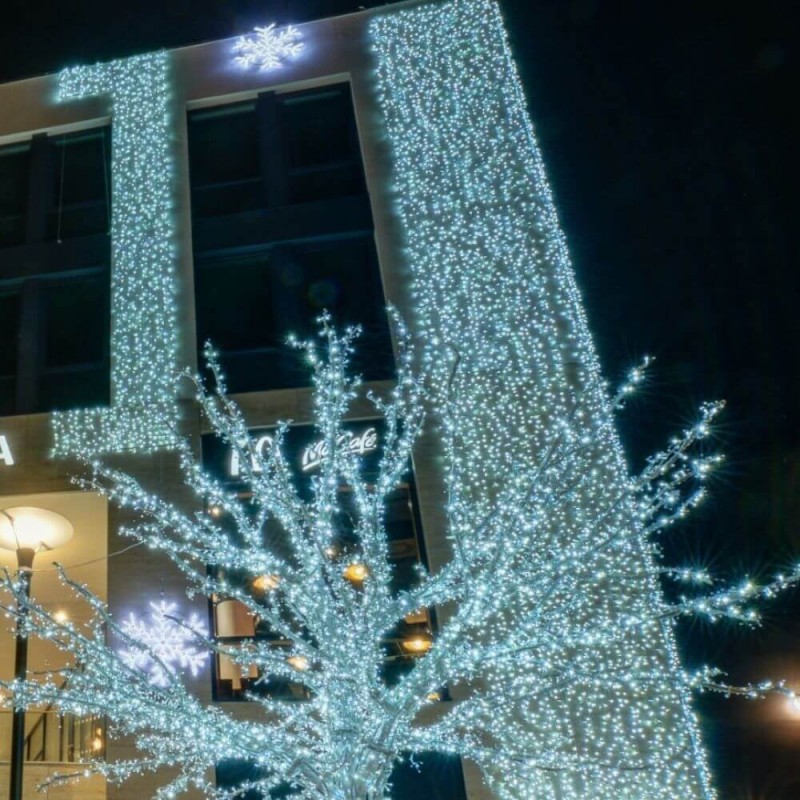 LED girlianda užuolaida 300 diodų 1 m H 3 m šaltai balta