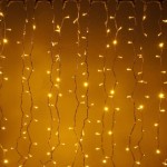 LED girlianda užuolaida, 1200 diodų, 1m H12 m, FLASH, šiltai balta, IP67