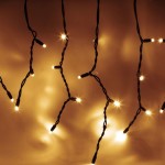 LED girlianda varvekliai 114 diodų 3 m H 0,9 m šiltai balta IP67
