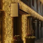 LED girlianda užuolaida 1200 diodų 1 m H 8 m šiltai balta FLASH