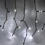 LED girlianda varvekliai 114 diodų 3 m H 0,9 m šaltai balta IP67