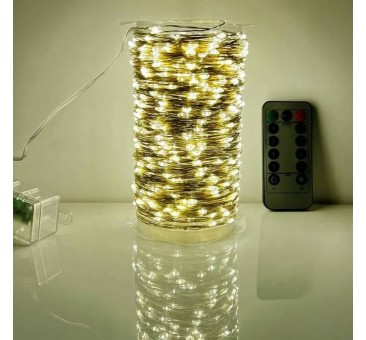 Girlianda su nuotolinio valdymo pulteliu šiltai balta 50m 500 LED