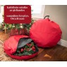 Kalėdinio vainiko saugojimo krepšys, raudonas, Ø65xH15cm