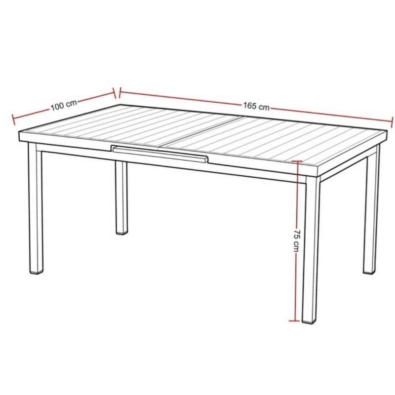 Lauko baldų komplektas MOLA 4+1 su ištraukiamu stalu