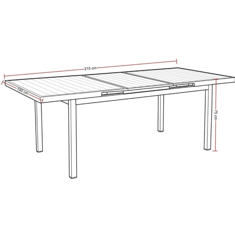 Lauko baldų komplektas MOLA 4+1 su ištraukiamu stalu