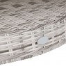 Lauko terasos valgomojo komplektas su apvaliu 180cm stalu ir 8 foteliais, pilka