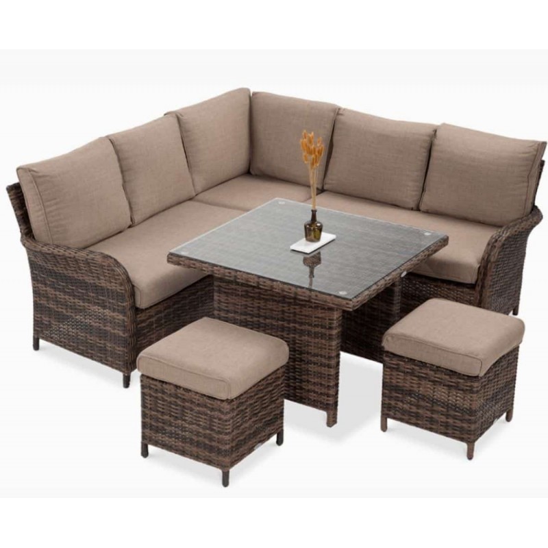 Lauko komplektas VENTURA + pufai brown