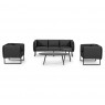 Trivietė lauko sofa PIXEL CHARCOAL 186x74x72cm.