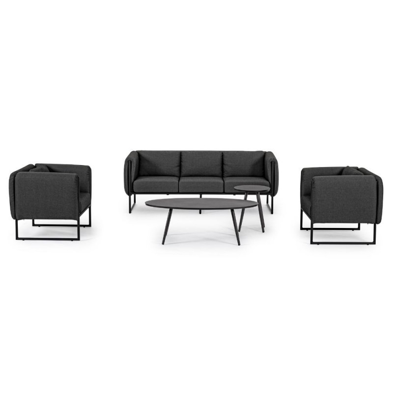 Trivietė lauko sofa PIXEL CHARCOAL 186x74x72cm.