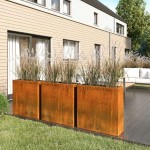 Lauko vazonas CORTEN iš plieno 118x38x118cm
