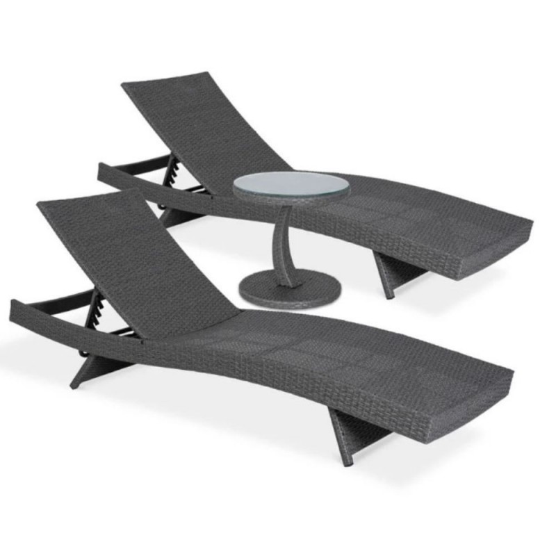 Lauko gultai ELEONORA DARK GREY + staliukas