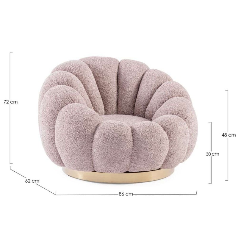 Sukamasis fotelis FLOREL ANTIQUE ROSE