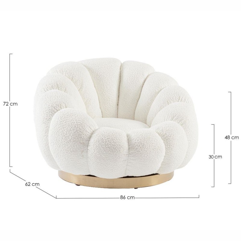 Sukamasis fotelis FLOREL WHITE