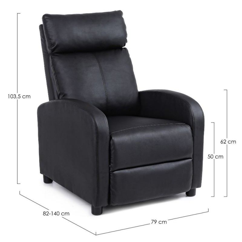 Fotelis - reglaineris DESIRE BLACK PU