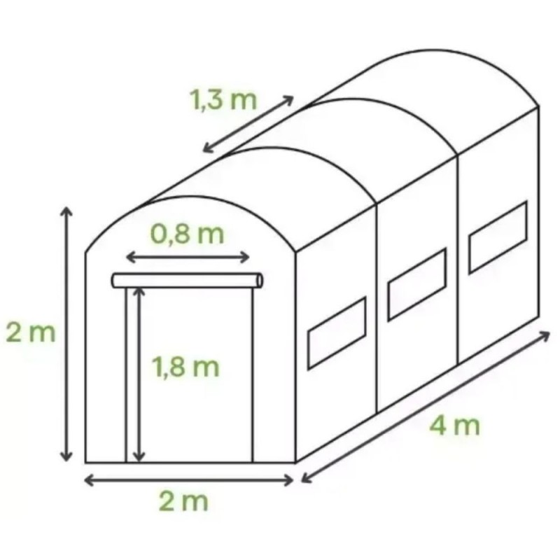 Plėvelinis šiltnamis 8m2 žalias