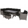 Lauko baldų komplektas LAROS su pufais ir foteliu BLACK/GREY