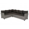 Lauko baldų komplektas LAROS su pufais ir foteliu BLACK/GREY
