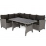 Lauko baldų komplektas LAROS su pufais ir foteliu BLACK/GREY