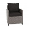 Lauko baldų komplektas LAROS su pufais ir foteliu BLACK/GREY