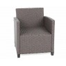 Lauko baldų komplektas LAROS su pufais ir foteliu BLACK/GREY