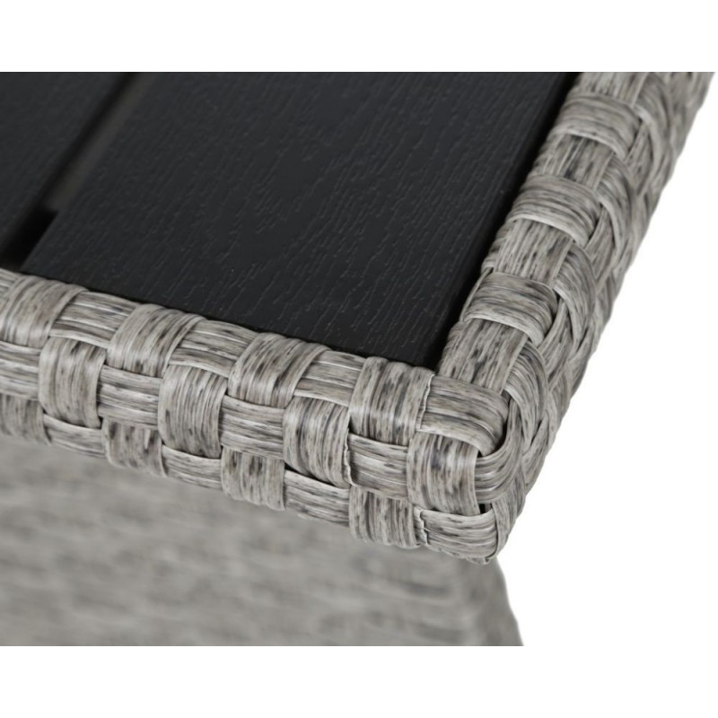 Lauko baldų komplektas LAROS su pufais ir foteliu BLACK/GREY
