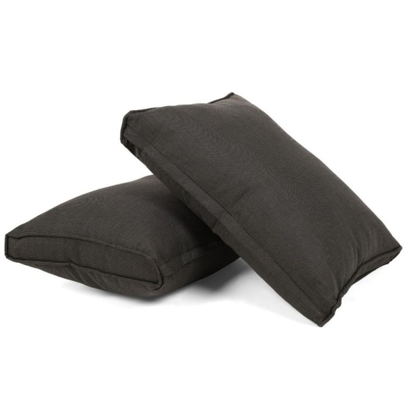 Lauko baldų komplektas LAROS su pufais ir foteliu BLACK/GREY