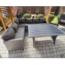 Lauko baldų komplektas LAROS su pufais ir foteliu BLACK/GREY