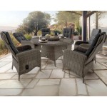 Baldų komplektas ALMA LUANA 6+1 150x75cm VINTAGE GREY su reguliuojamais atlošais