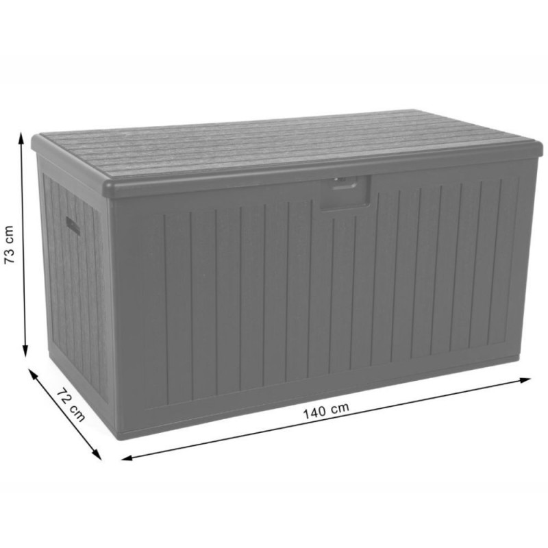 Daiktadėžė iš dvisienio plastiko GOTLOND BLACK 140x72x73cm