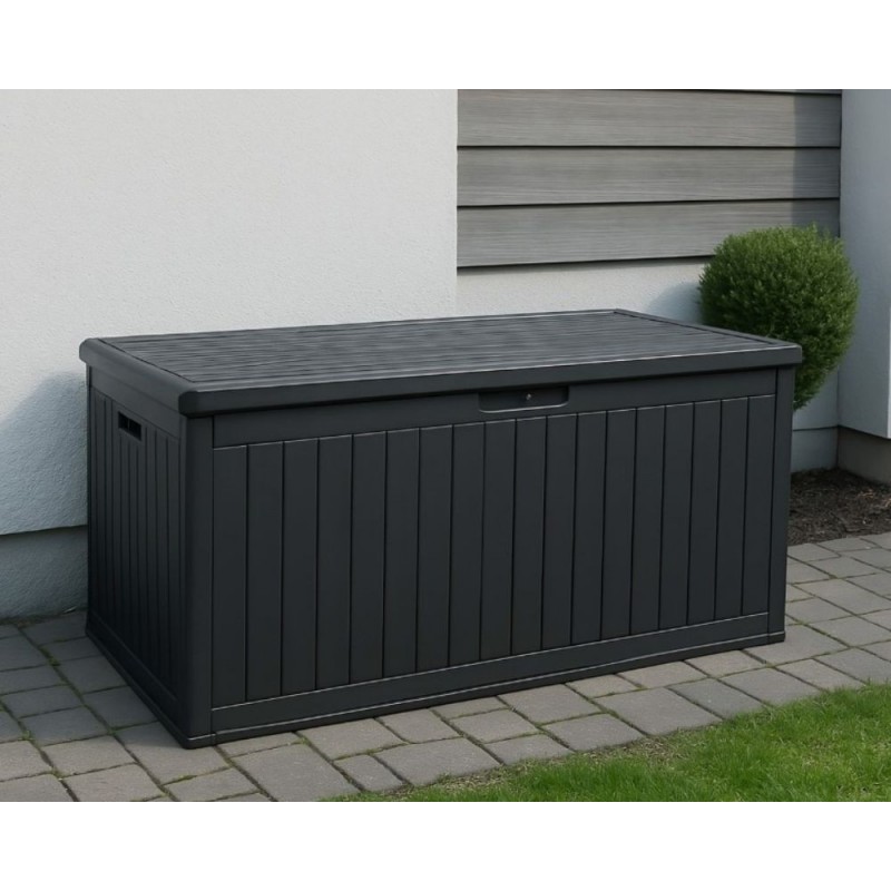 Daiktadėžė iš dvisienio plastiko GOTLOND BLACK 140x72x73cm