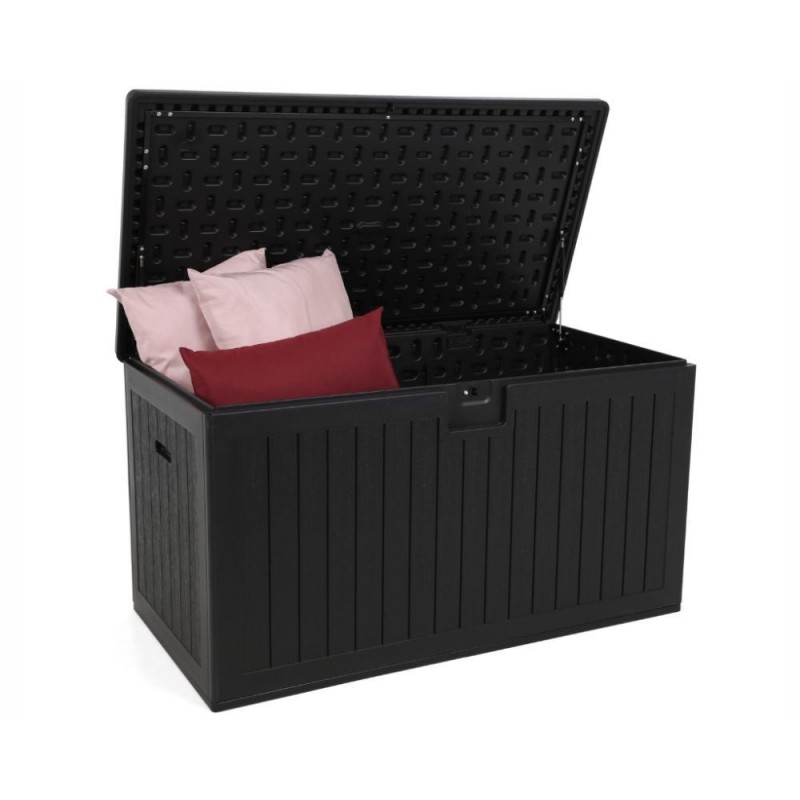 Daiktadėžė iš dvisienio plastiko GOTLOND BLACK 140x72x73cm